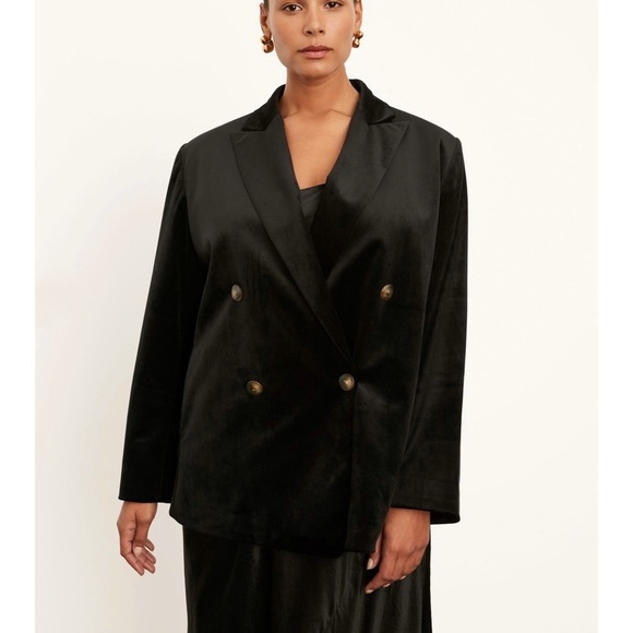 Vince velvet double breasted plus size blazer - Picture 2 of 11